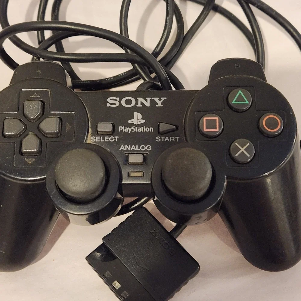 Sony PlayStation 2 Dual Shock Analog Controller Lot Of 2 Black, Blue Untested**